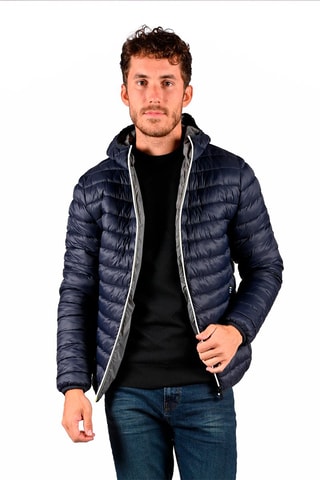 Gewatteerde Jas met Capuchon Luxus Marineblauw