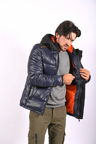 Gewatteerde Jas met Capuchon Tarmak Marineblauw