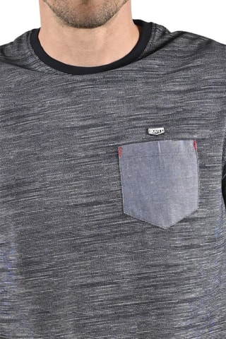 T-shirt Option - Marineblauw en Wit