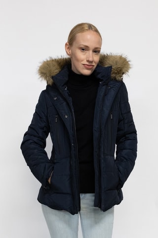 Gewatteerde Jas met Capuchon Bella - Marineblauw