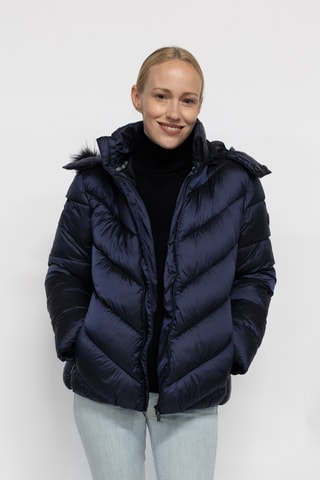 Gewatteerde Jas met Capuchon Sofia - Marineblauw