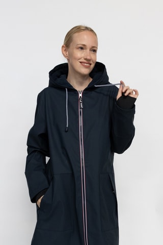 Waterdichte Parka met Capuchon Raina - Marineblauw