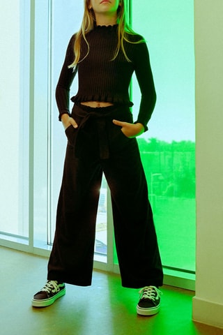 Pantalon wide legs - Noir - Molly Girl