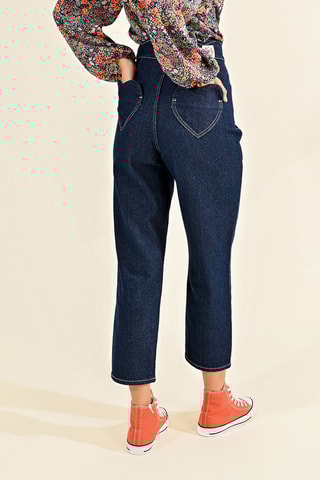 Jean 7/8 taille haute - Bleu foncé - Lili Sidonio