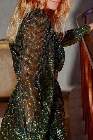 Robe plissée - Bleu-vert - Molly Bracken