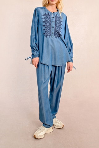 Blouse en jean - Bleu - Molly Bracken