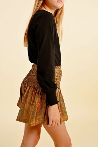 Jupe-short taille haute - Doré - Molly Girl