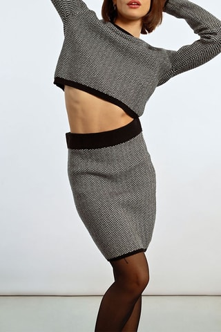 Jupe droite - Noir et blanc - Lili Sidonio