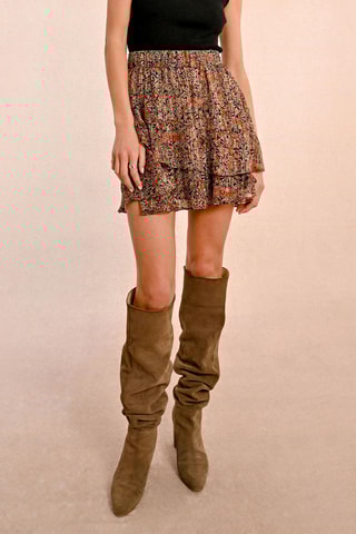 Jupe volantée  taille haute - Noir - Molly Bracken