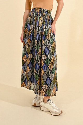 Jupe longue taille haute plissée - Noir - Molly Bracken