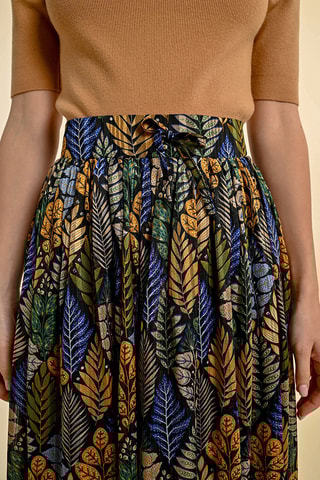 Jupe longue taille haute plissée - Noir - Molly Bracken