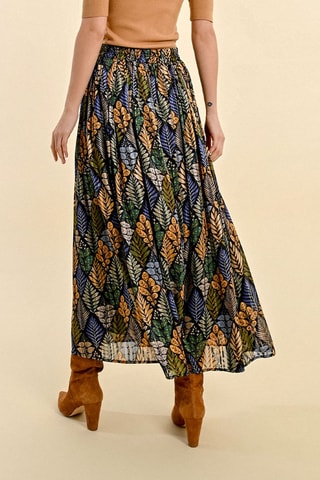 Jupe longue taille haute plissée - Noir - Molly Bracken