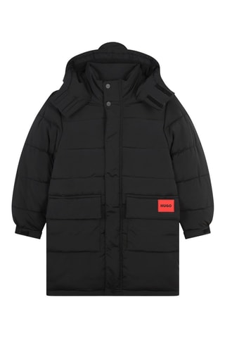 Doudoune longue à capuche - Noir - Hugo