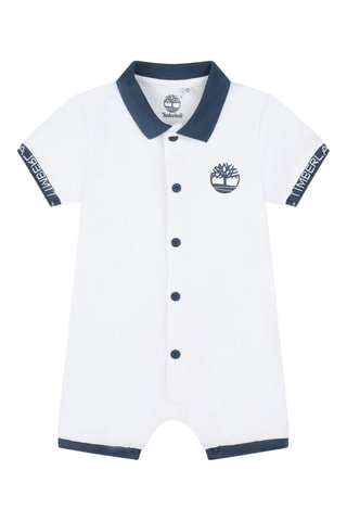 Combishort et bob en coton biologique - Blanc et bleu - Timberland