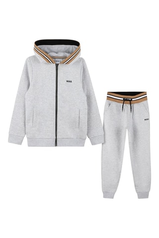 Sweat à capuche et jogging - Gris clair chiné - Boss