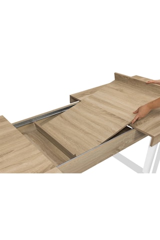 Mesa extensível Brixton - Imitação de madeira e branco