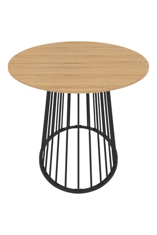 Mesa de jantar Adelle - Imitação de madeira e preto