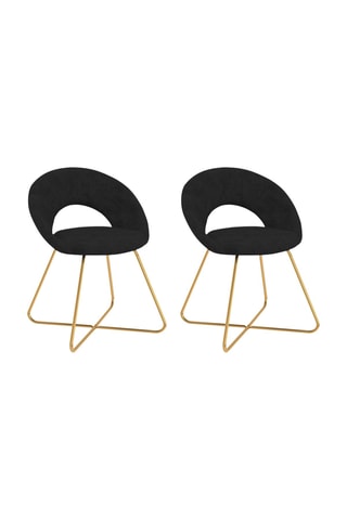2 cadeiras Malone - Preto e dourado