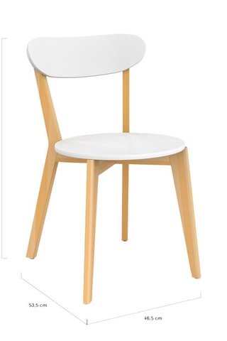 4 cadeiras Frida - Branco e natural