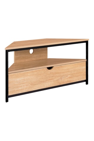 Móvel de TV de ângulo Memphis Imitação de madeira e preto