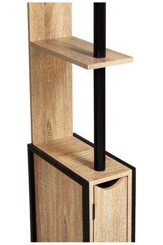 Móvel WC com 2 portas Timéo - 
Preto e natural