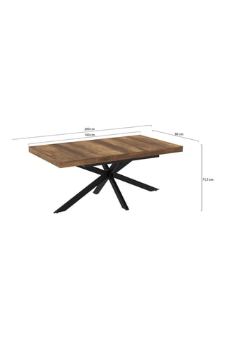 Table à manger extensible Eliza - Imitation bois et noir