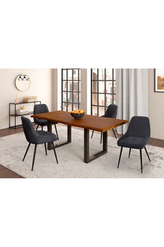 4 chaises Olivia - 47,5 x 79 x 54 cm - Revêtement en velours