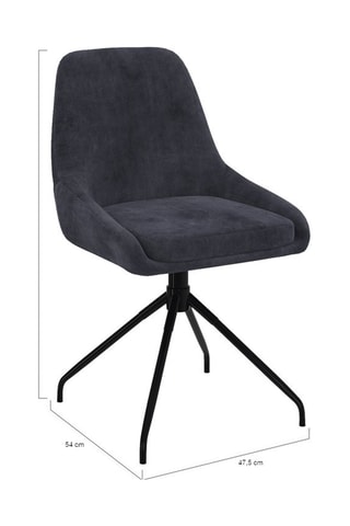 4 chaises Olivia - 47,5 x 79 x 54 cm - Revêtement en velours