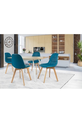 4 chaises Rafaela - Pieds en hêtre - 47 x 86 x 55 cm