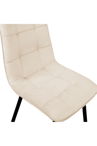 6 chaises Linda - Crème - Revêtement en velours