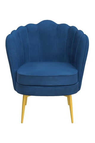 Fauteuil Arielle - Bleu et doré - Velours
