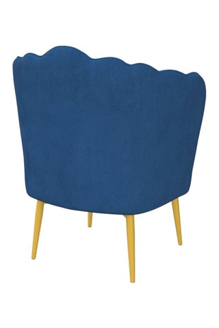 Fauteuil Arielle - Bleu et doré - Velours