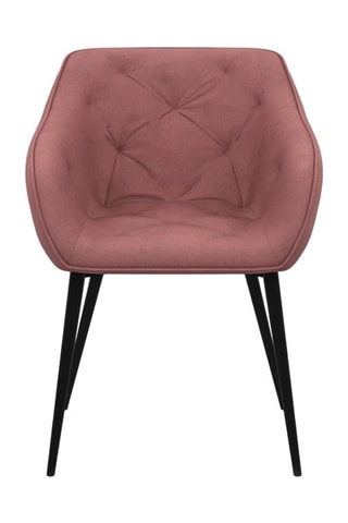 2 fauteuils Julia - Rose et noir - Velours