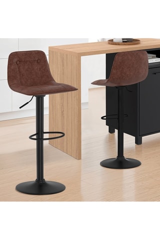 2 tabourets de bar Edison - 39 x 83-104 x 42 cm