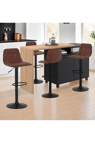 4 tabourets de bar Edison - 39 x 83-104 x 42 cm