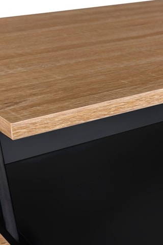 Table basse relevable Elina - Noir et imitation bois - 110 x 45 x 60 cm