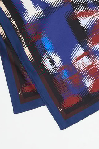 Carré en soie - Bleu foncé et bordeaux