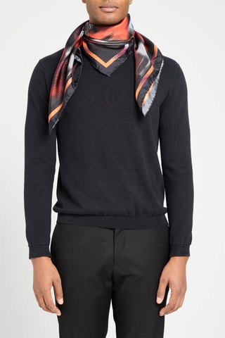 Carré en soie - Noir et orange