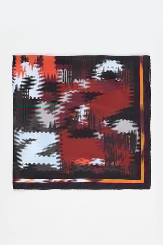 Carré en soie - Noir et orange