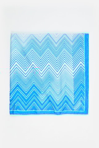 Carré en soie - Blanc et bleu marine