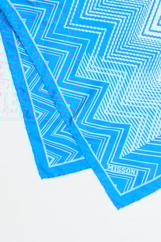 Carré en soie - Blanc et bleu marine