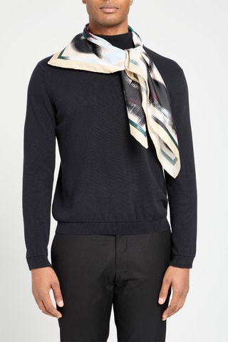 Carré en soie - Ecru et noir