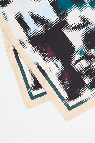 Carré en soie - Ecru et noir