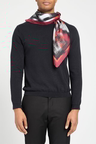 Carré en soie - Noir et rouge