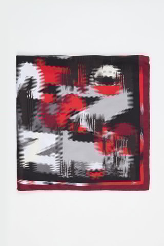 Carré en soie - Noir et rouge