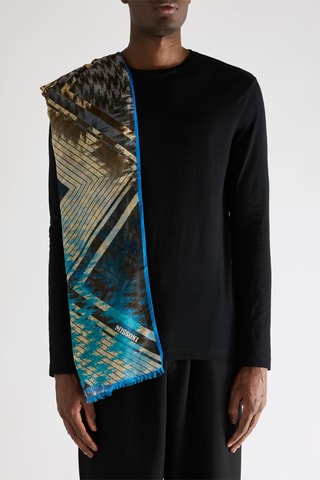 Foulard - Bleu et beige