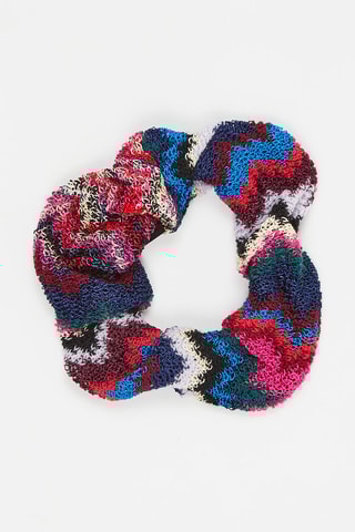 Elastique à cheveux en laine - Bleu marine et rouge