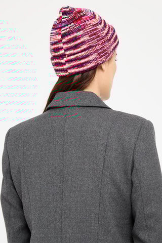 Bonnet en laine - Fuchsia et rouge
