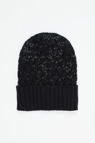 Bonnet en laine - Noir chiné