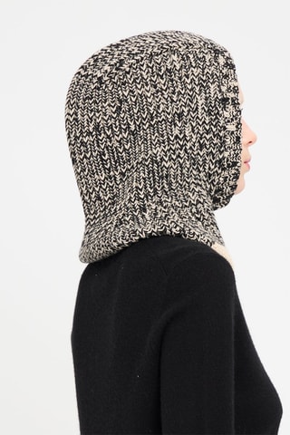 Cagoule en laine Noir chiné